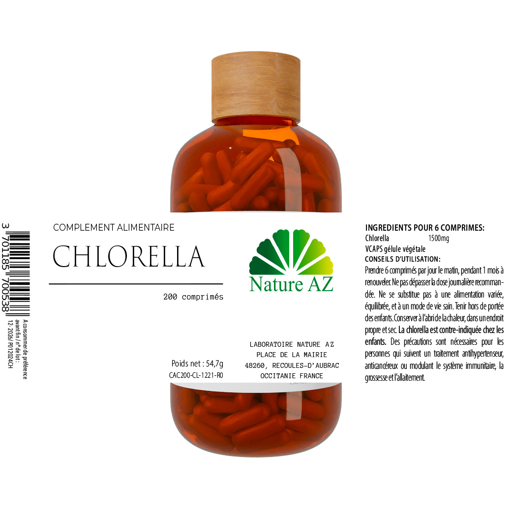 Chlorella 200 comprimés de 250mg