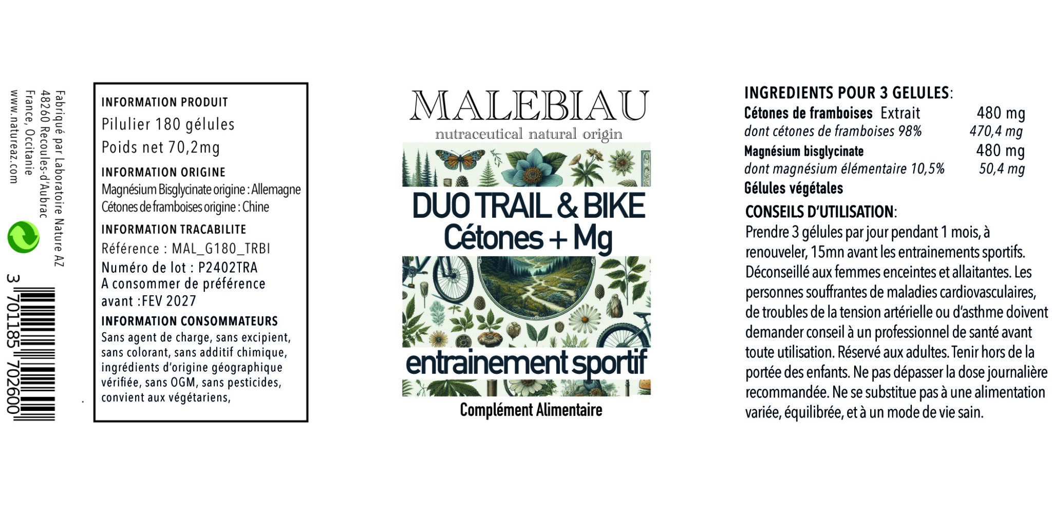 trail bike endurance sport cétone framboise magnésium