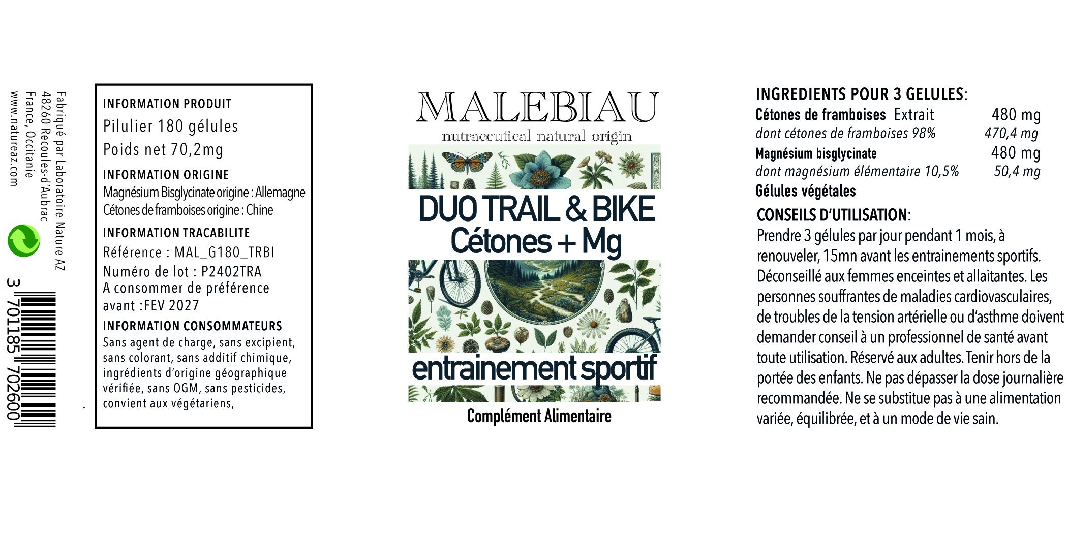 trail bike endurance sport cétone framboise magnésium